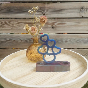 Hartjes op stapel in kaarsenhouder