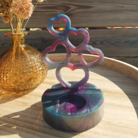 Hartjes op stapel in kaarsenhouder