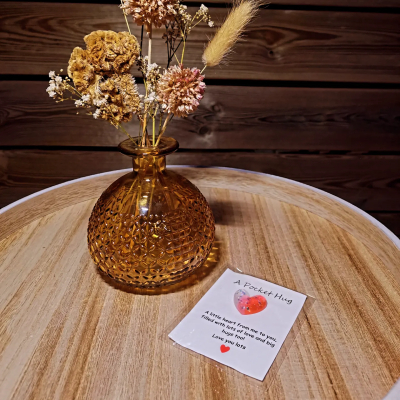 Pocket hug hartje rood/wit